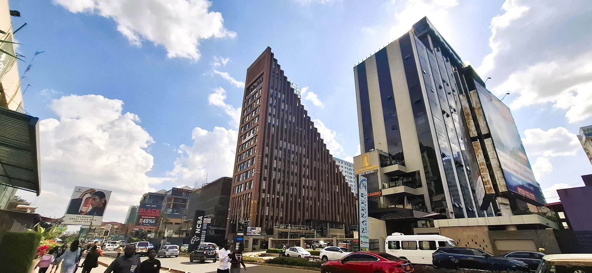 Modern residential and office buildings along Ring Road, Kilimani, Nairobi